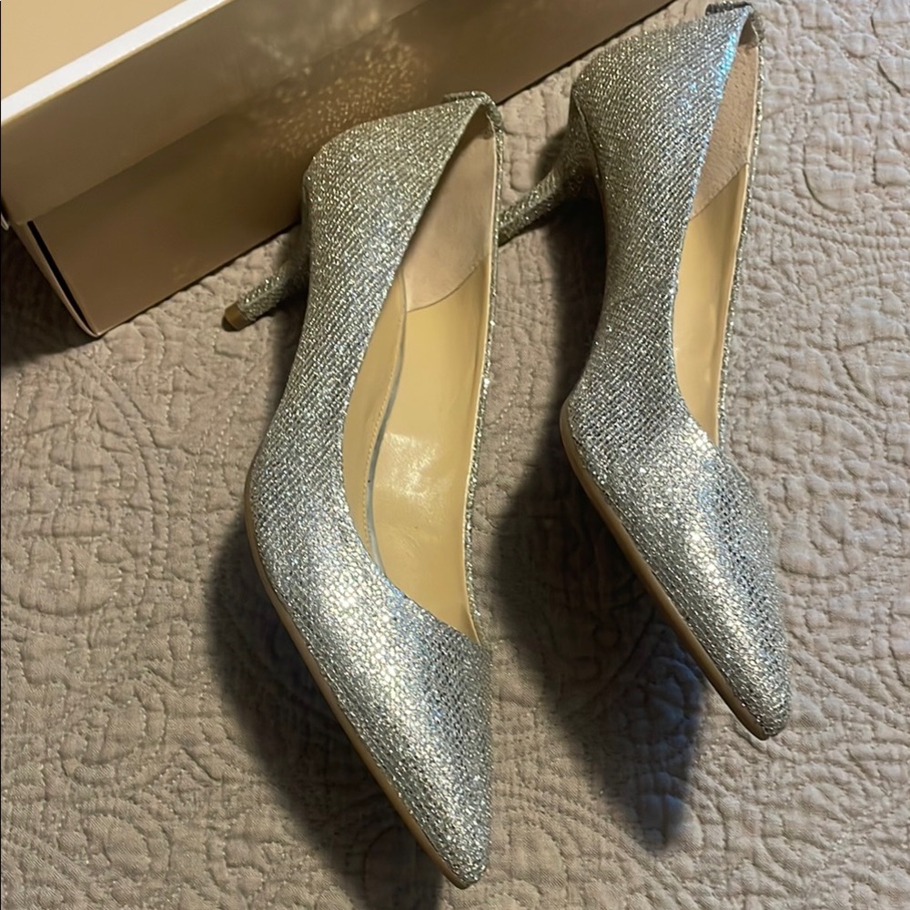 Michael Kors Silver Glitter Stiletto Heels
